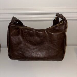 Brown Faux Leather Purse
